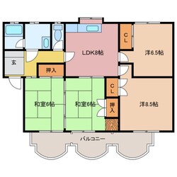 第２シャトーナツヤマの物件間取画像